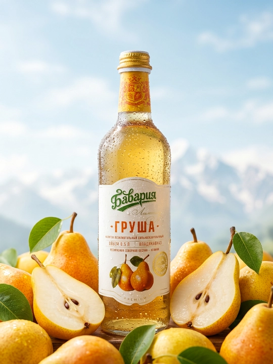 Alkogolsiz kuchli gazlangan «Bavariya Premium» Nok ta’mli limonad ichimligi, 0.5 litr - 