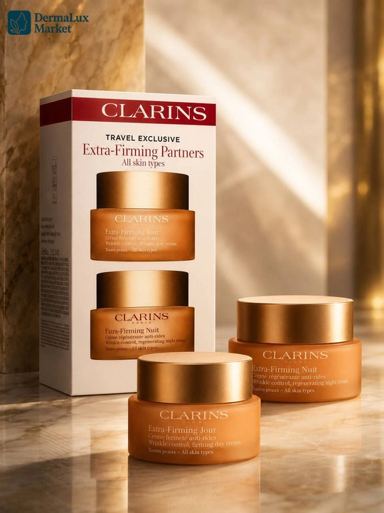 Набор дневной и ночной крем для лица, Clarins Extra-Firming Partners, 2×50 мл