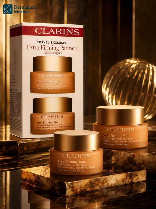 Набор дневной и ночной крем для лица, Clarins Extra-Firming Partners, 2×50 мл