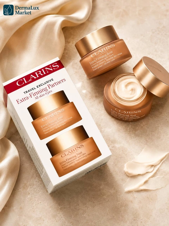 Набор дневной и ночной крем для лица, Clarins Extra-Firming Partners, 2×50 мл