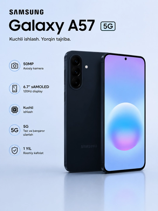 Samsung Galaxy A57 5G, 50MP, Super AMOLED, 120Hz, 1 год гарантии - 