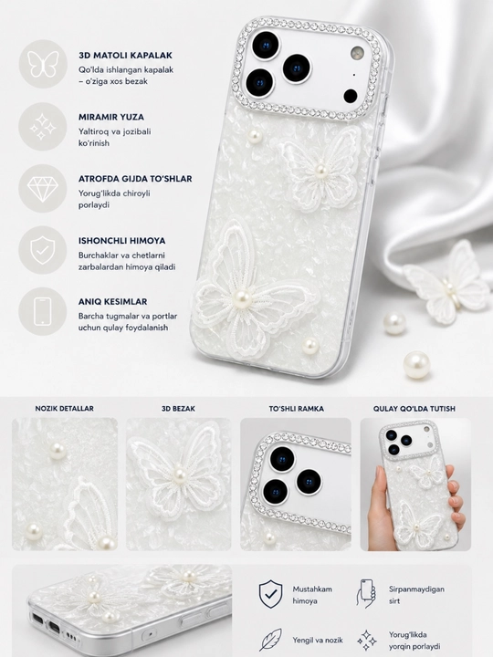 IPhone 17, 16, 15, 14, 13, 12, 11, Pro, Pro Max, Женский чехол - 