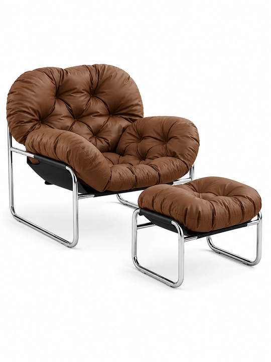 Мягкое кресло для отдыха с пуфом, lounge-кресло, современное кресло для дома