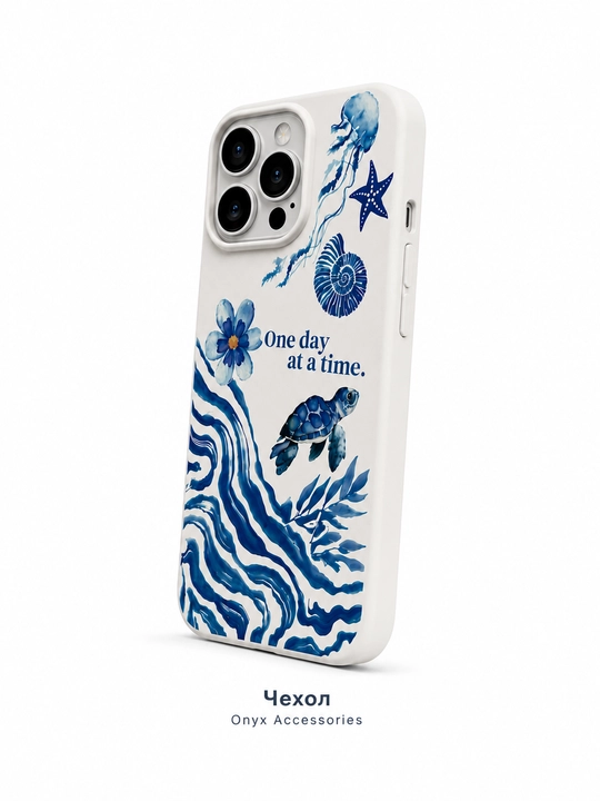 IPhone chehol – Dengiz uslubidagi, 11 / 12 / 13 / 14 / 15 / 16 / 17 Pro, Pro Max uchun