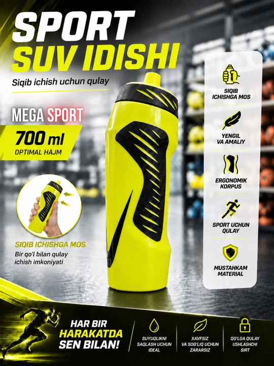 Yugurish va mashg‘ulot uchun sport suv idishi - 