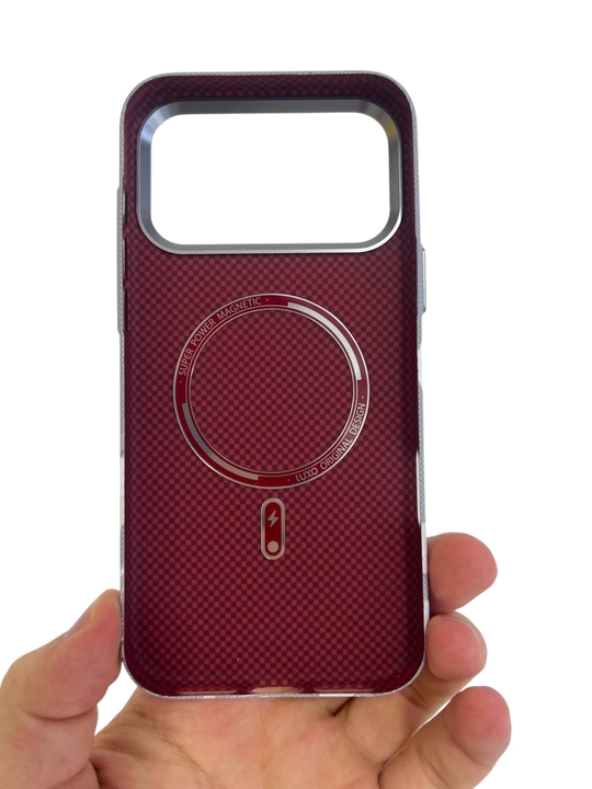 IPhone 17 Pro / Pro Max / 17 Air uchun Luxo Life karbon magnitli g‘ilof Anti-shock