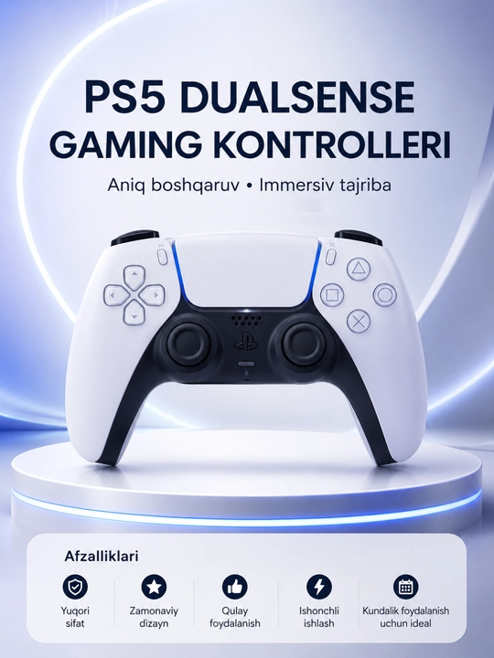 PS5 DualSense Simsiz Controller – Bluetooth, Vibratsiya va Premium O‘yin Joystigi - 