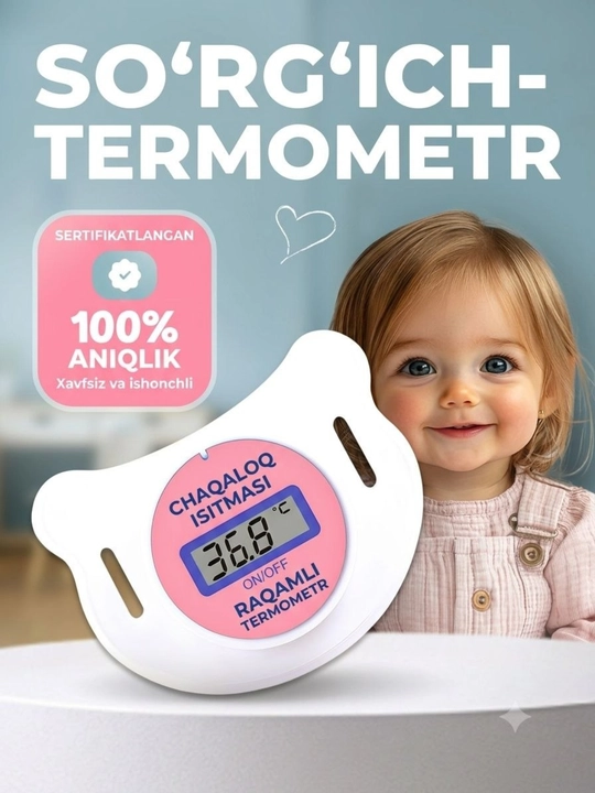 Chaqaloqlar uchun elektron termometr-so'rg'ich, bolalar soskasi - 