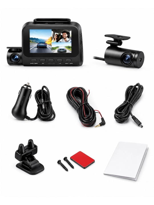 LINGDU V630 4K Ultra HD Black Box Dash Kamera (Old, Salon, Orqa), GPS, Wi-Fi, tun ko‘rish