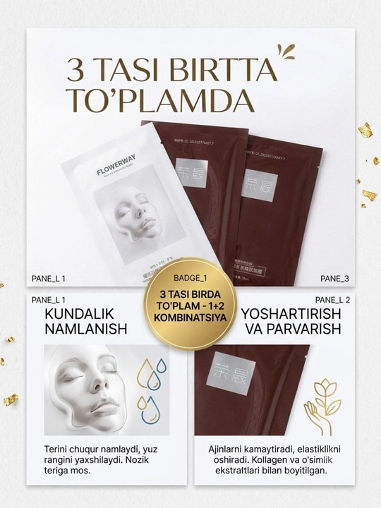 Maska,kollagen,niqob,yuzga,barchayuzuchun,oziqlantiruvchi - 
