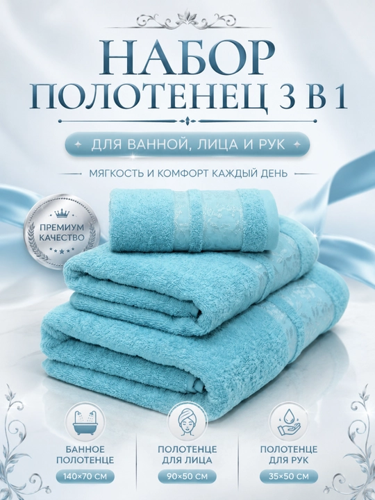 Sochiqlar to'plami 1 dona, hammom, yuz va soch uchun, yumshoq va mayin 1 dona