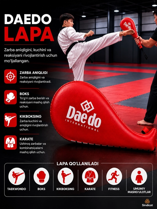 Taekvondo lapasi, zarba, oyoq zarbasi mashqi, sport, boks, kickboxing, karate, 1-dona - 