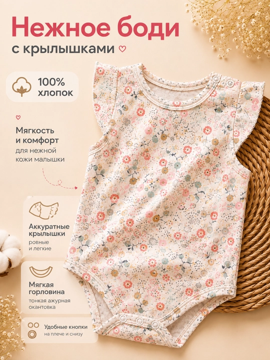 Летний комплект для девочки, 2 штуки боди и шорты, 100% хлопок