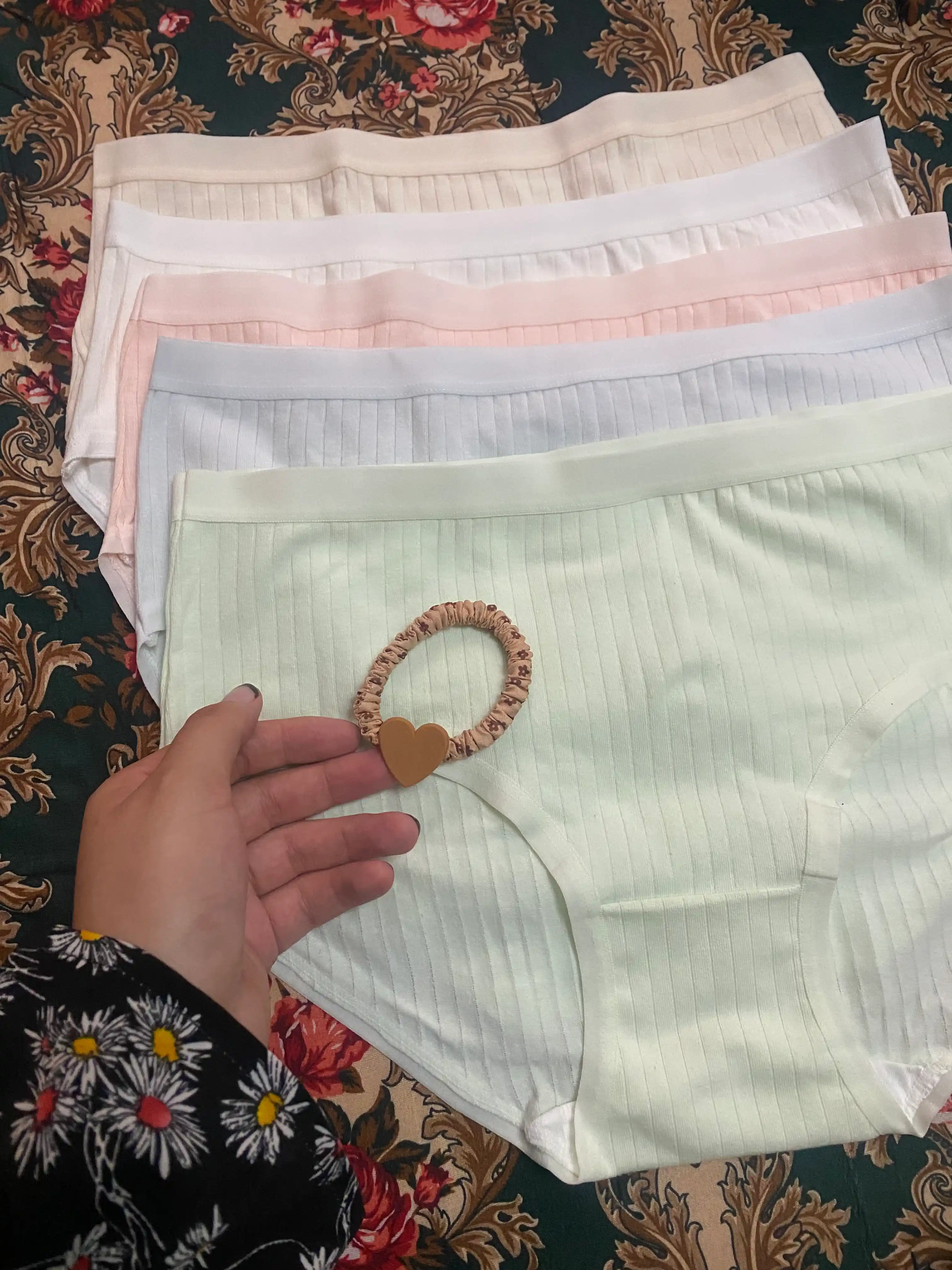 Ayollar trusigi, ayollar ichki kiyimi, toza paxta, jami 5 dona