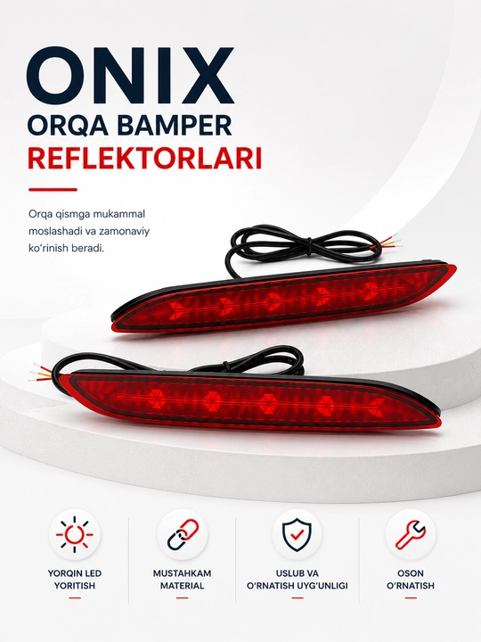 LED отражатели для Onix, Malibu, Tracker 2, Spark, Kia Sonet, стоп-сигнал и габариты