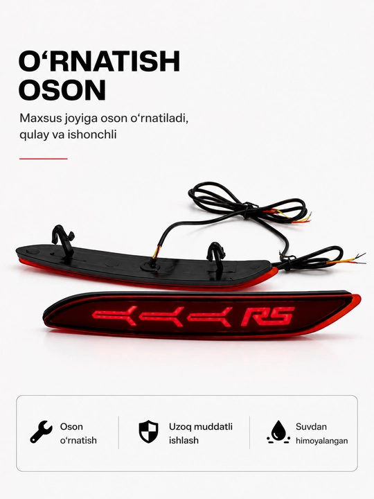 LED отражатели для Onix, Malibu, Tracker 2, Spark, Kia Sonet, стоп-сигнал и габариты