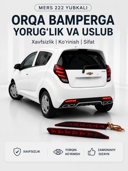 Onix, Malibu, Tracker 2, Spark, Kia Sonet uchun LED reflektor chiroqlari, garimdori - 