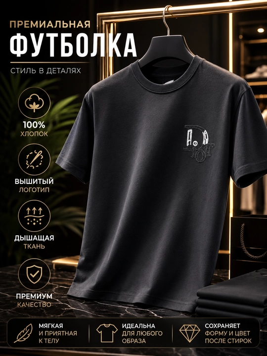 Dior premium sifatli erkaklar futbolkasi - 