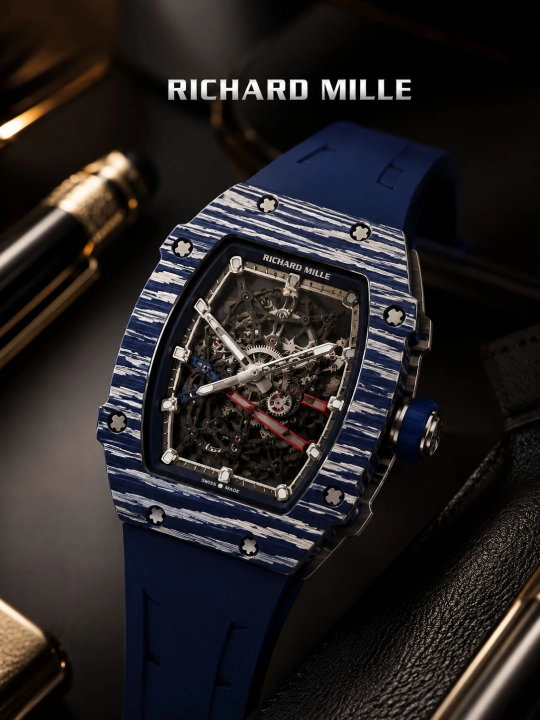 Richard Mille erkaklar qo‘l soati, sport, Skeleton, silikon tasmali - 