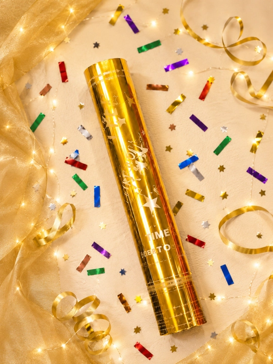 Xlopushka-konfetti Yangi yil uchun, bayramlar uchun vakuum, 30 sm - 