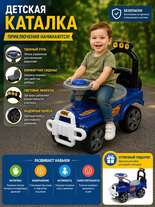 Детский автомобиль-каталка мини-джип 4×4 - 