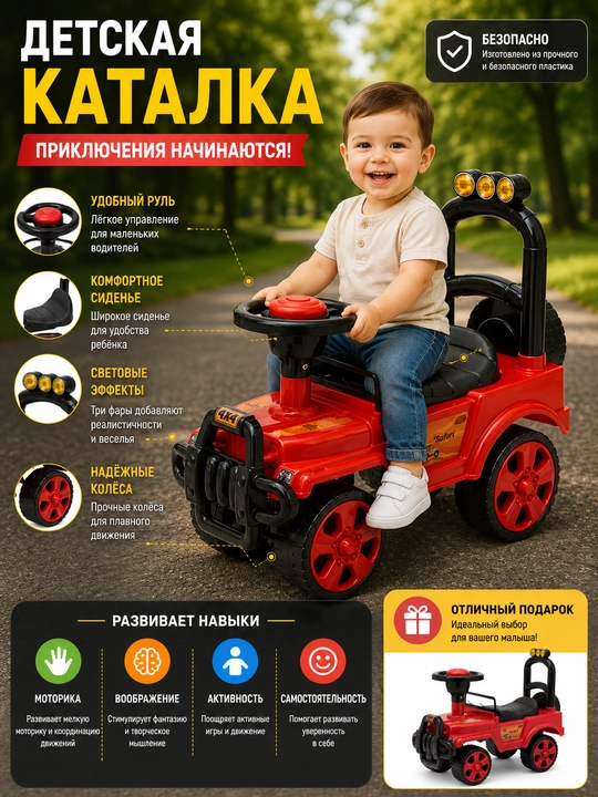 Детский автомобиль-каталка мини-джип 4×4 - 