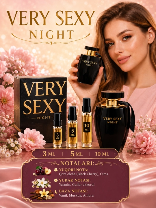 Very Sexy Night женский парфюм 3 мл, 5 мл, 10 мл, стойкий аромат