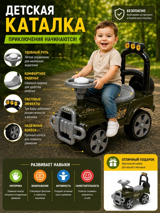 Детский автомобиль-каталка мини-джип 4×4 - 