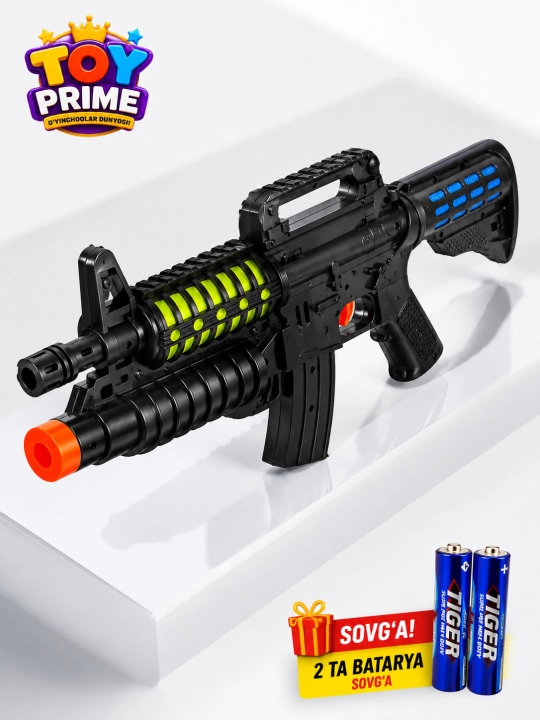 Interaktiv o‘yinchoqlar to‘plami, harbiy, dino va bubble gun - 