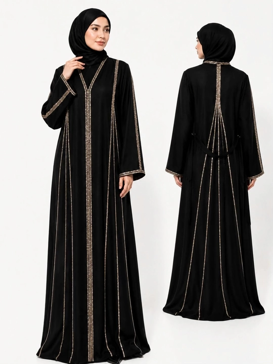 Abaya ayollar ko'ylagi, musulmonlar libosi, toshli, yopinchig'i bilan - 
