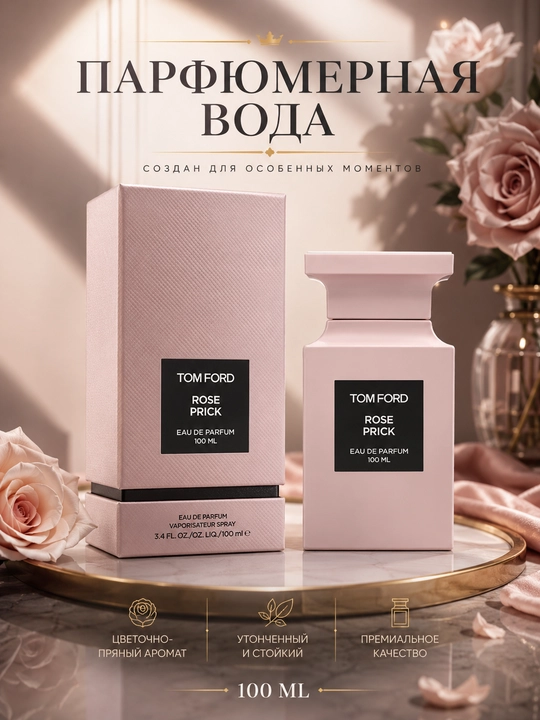 Tom Ford Rose Prick parfyumeriya suvi, 100 ml, erkaklar va ayollar uchun atir - 
