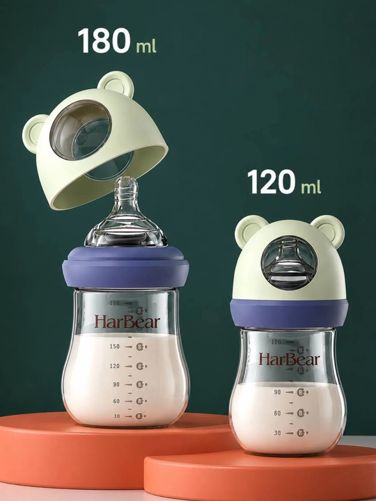 Стеклянная бутылочка HarBear для кормления детей, 120 мл / 180 мл