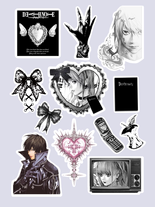 Stikerlar, nakleykalar, anime, manga, Death Note, estetika, g‘ilof va noutbuk uchun - 