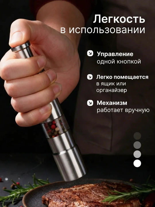 Мельница механическая, мельница для специй (Стальная)