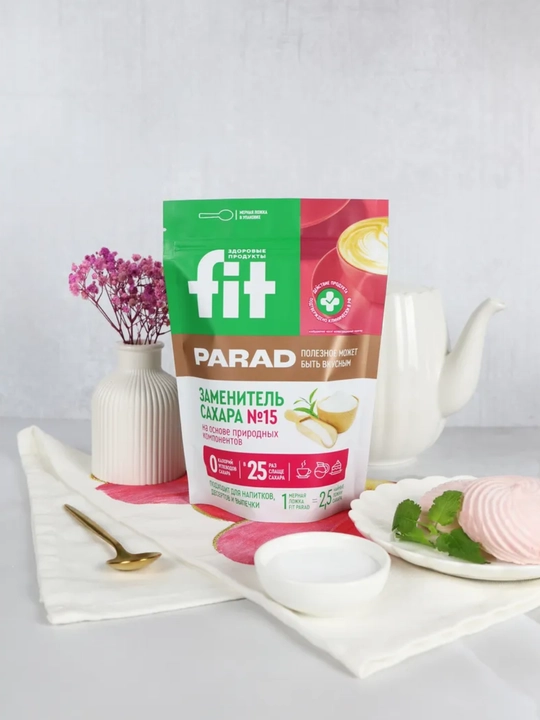 Fit Parad №15 tabiiy shakar o‘rnini bosuvchi, shakardan 25 baravar shirin, 200 g
