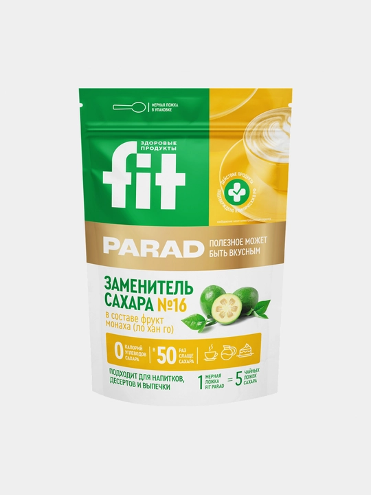 Fit Parad No16 tabiiy shakar o‘rnini bosuvchi vositasi, shakardan 50 barobar shirin, 200 gr