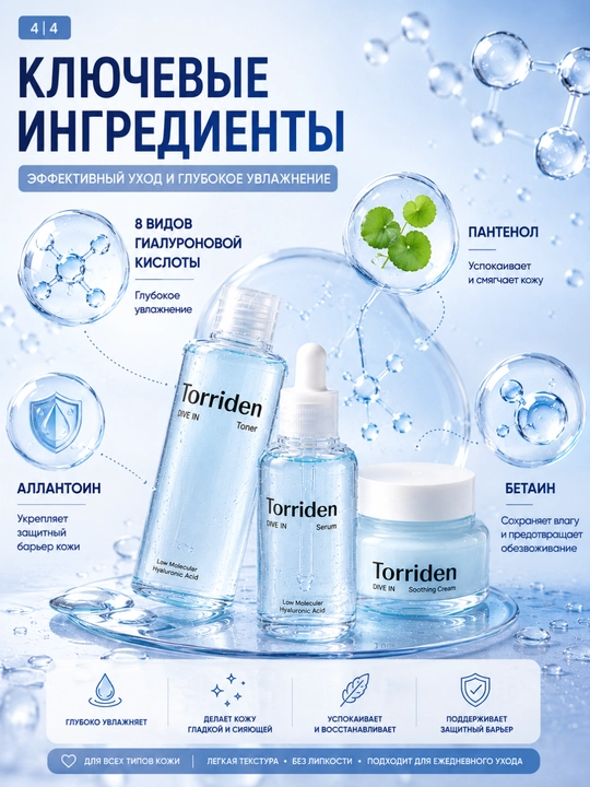 Набор Torriden Dive In 3 в 1 с гиалуроновой кислотой