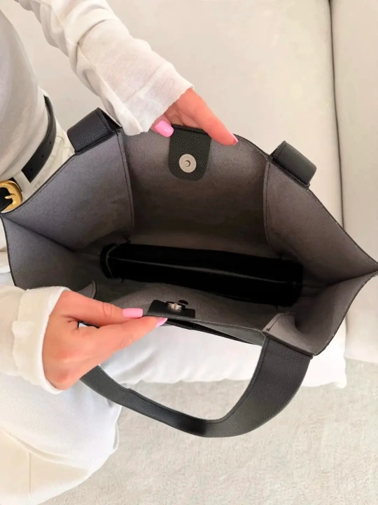 Ayollar uchun transformer shopper sumkasi, ekocharm, to‘plamda kosmetika bilan, sig‘imi A4