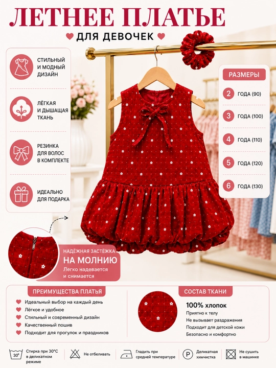 Летнее платье для девочек из хлопка, 2-6 лет, нарядное платье на каждый день и праздник