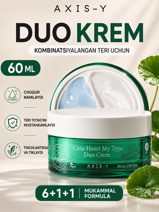 AXIS-Y Aralash teri uchun ikki qismli krem Cera-Heart My Type Duo Cream, 60 ml - 