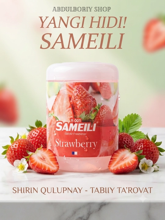 Sameili gel havo xushbo'ylantirgich avtomobil, ofis, xona uchun 11 xil aromat