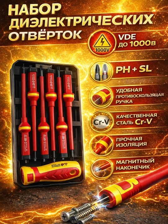 Elektriklar uchun professional otvertkalar to‘plami