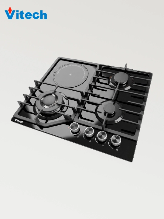 Aralash turdagi pishirish paneli Vitech HBG 4623 C-2, 4 ta konforka, WOK-konforka