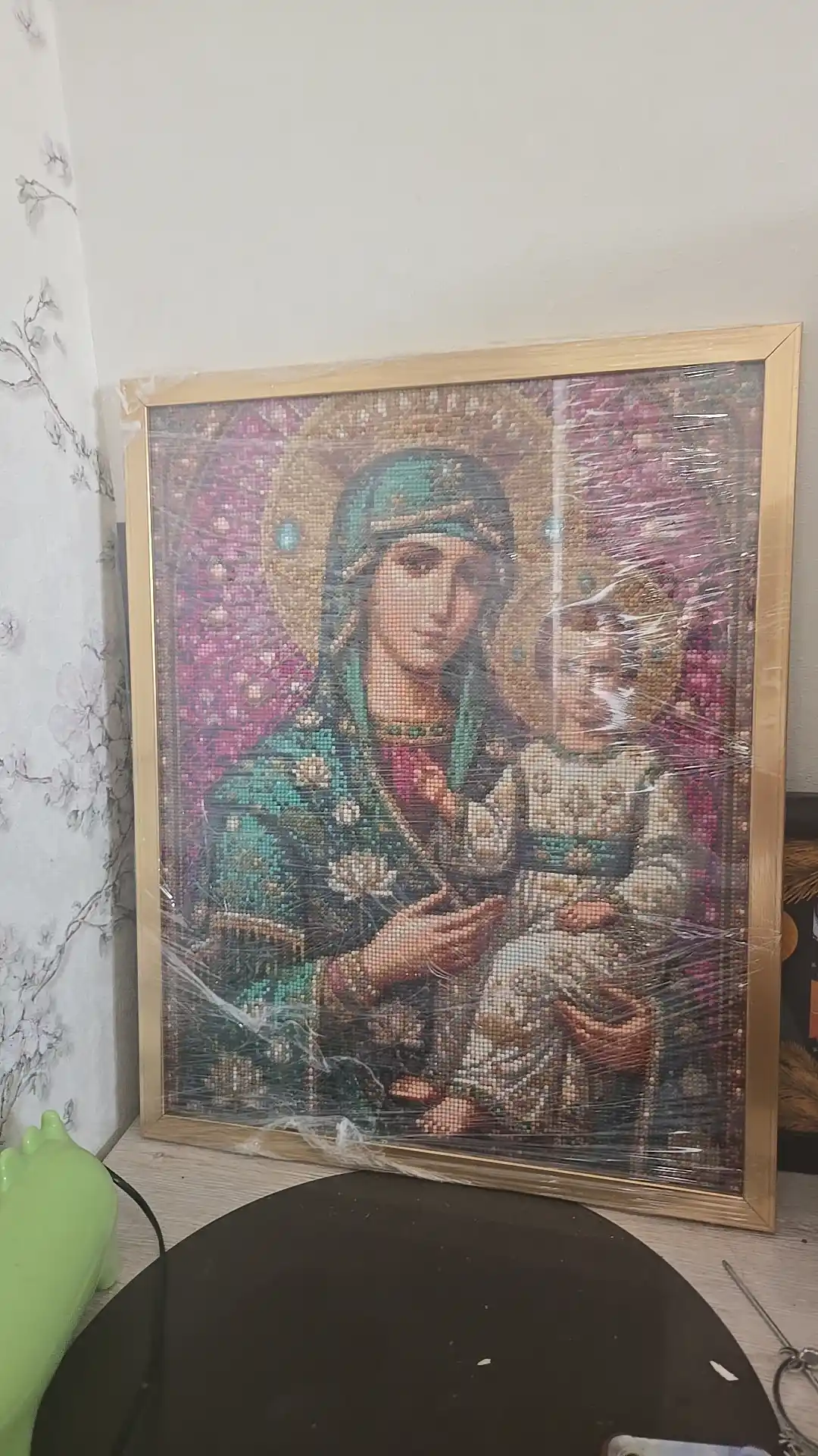 Olmos mozaika Ikonalar, ramka ostidagi mato, 40 x 50 sm