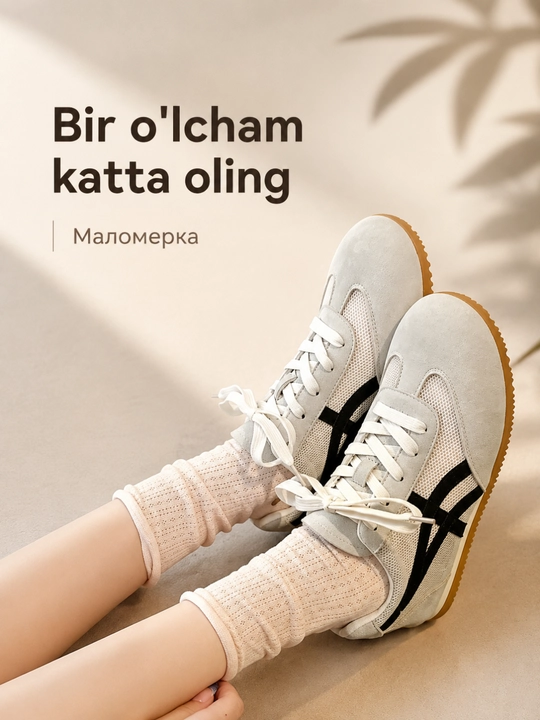 Ayollar krossovkasi to‘rt xil rangda, bir o‘lcham kattaroq oling
