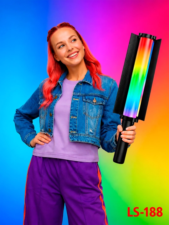 RGB chiroq tayoqchasi, Light Stick, fotosurat va video uchun rangli RGB, 50 sm - 