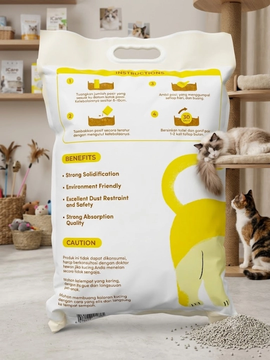 ICare Cat Litter – Mushuklar uchun yuqori sifatli gigiyenik qum 5litr(4kg)