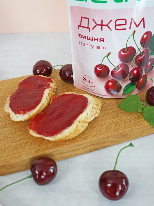 Джем без сахара FitParad, низколорийнная сладость со вкусом вишни, Дой-пак, 200 г