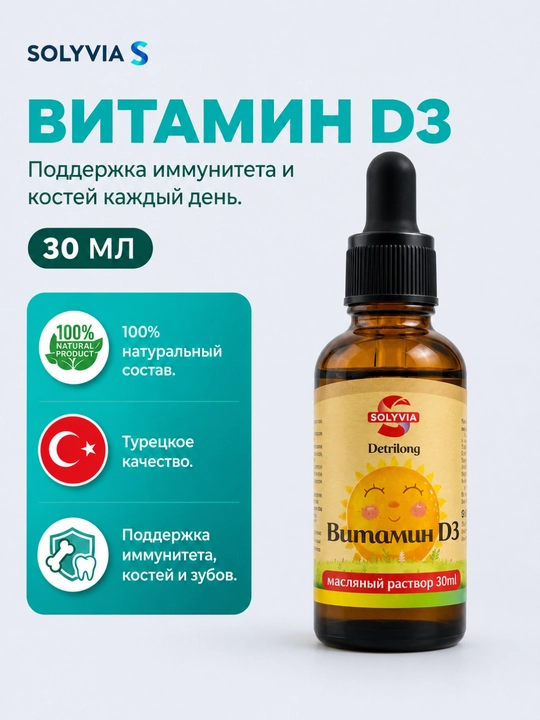 BADEX LIFE - Vitamin D3 tomchi 30 ml (2000 IU), suyaklar va immunitet uchun yog‘li eritma - 