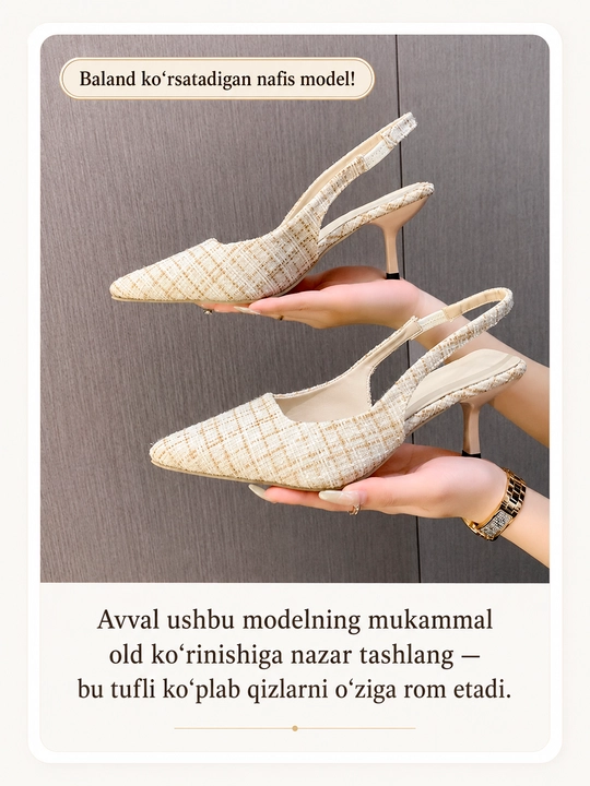 Tuflilar ayollar uchun, Ayollar uchun nafis slingback tufli 36-41